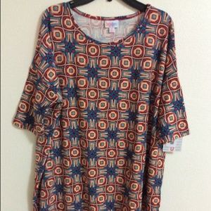 LuLaRoe Irma Tunic- Rainbow Leggings Fabric, NWT